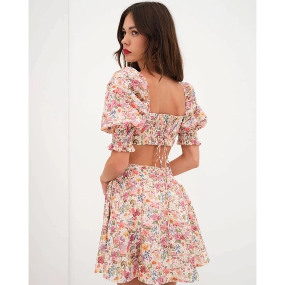 NWT For Love and Lemons Arya Mini Floral Woodland Fairycore Dress Size Medium - Picture 3 of 11